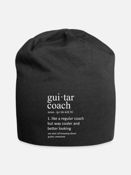 Funny Guitar Coach Definition Music Instructor - Jersey Beanie - black - Front