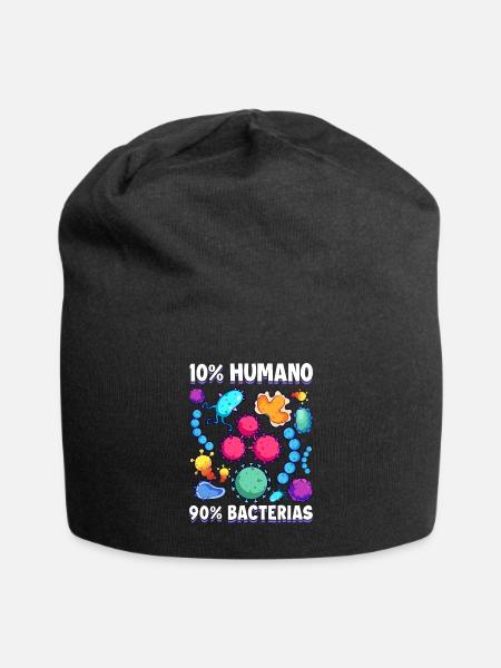 10 Human 90 Bacteria Biology Science - Jersey Beanie - black - Front