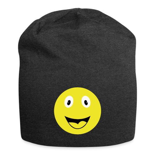 Yellow Happy Face Print - Jersey Beanie