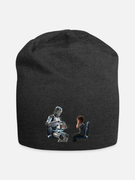 Robot Chess Bond - Jersey Beanie - charcoal grey - Front