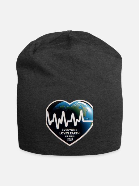 Earth Heartbeat Design - Jersey Beanie - charcoal grey