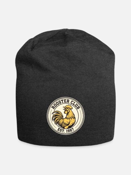 Rooster Club Circular Badge - Jersey Beanie - charcoal grey - Front