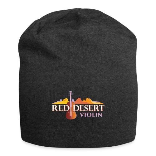 Red Desert Violin, Cut-Out Logo, White Letters. - Jersey Beanie