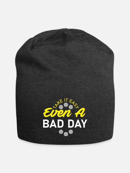take it easy - Jersey Beanie - charcoal grey - Front