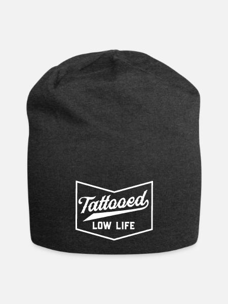 tattooed low life - Jersey Beanie - charcoal grey - Front