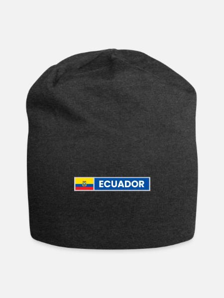 Ecuador Flag - Jersey Beanie - charcoal grey