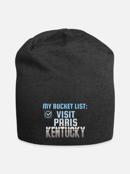 Paris Kentucky Bucket List Home Town - Jersey Beanie - charcoal grey - Front