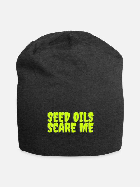 Seed Oils Scare Me - Jersey Beanie - charcoal grey - Front