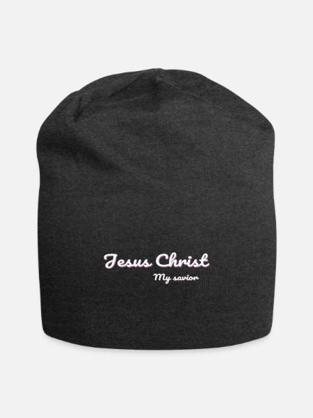 Jesus Christ my savior - Jersey Beanie - charcoal grey - Front