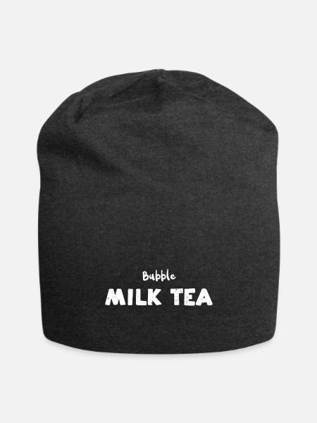 Bubble Milk Tea - Tea - Jersey Beanie - charcoal grey - Front