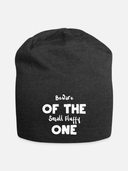 Beware Of The Small Fluffy One - Jersey Beanie - charcoal grey - Front