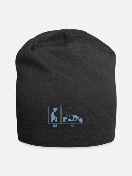 Toilet Toilet instructions for pooping - Jersey Beanie - charcoal grey - Front