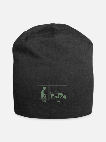 Toilet Toilet instructions for pooping - Jersey Beanie - charcoal grey - Front