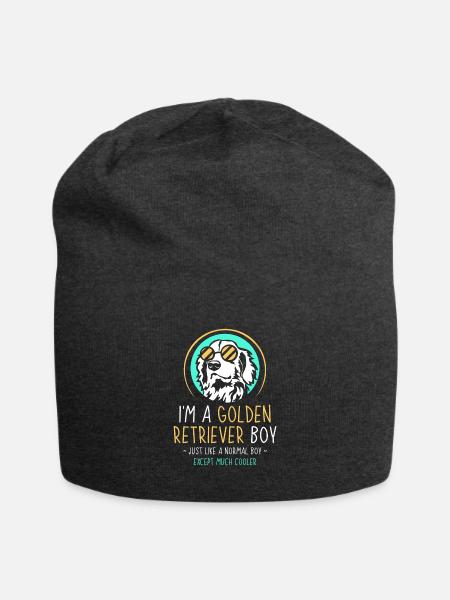 Im a Golden retriever boy - Jersey Beanie - charcoal grey