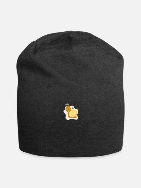 Cute Snail Butterfly T Shirt - Jersey Beanie - charcoal grey - Front
