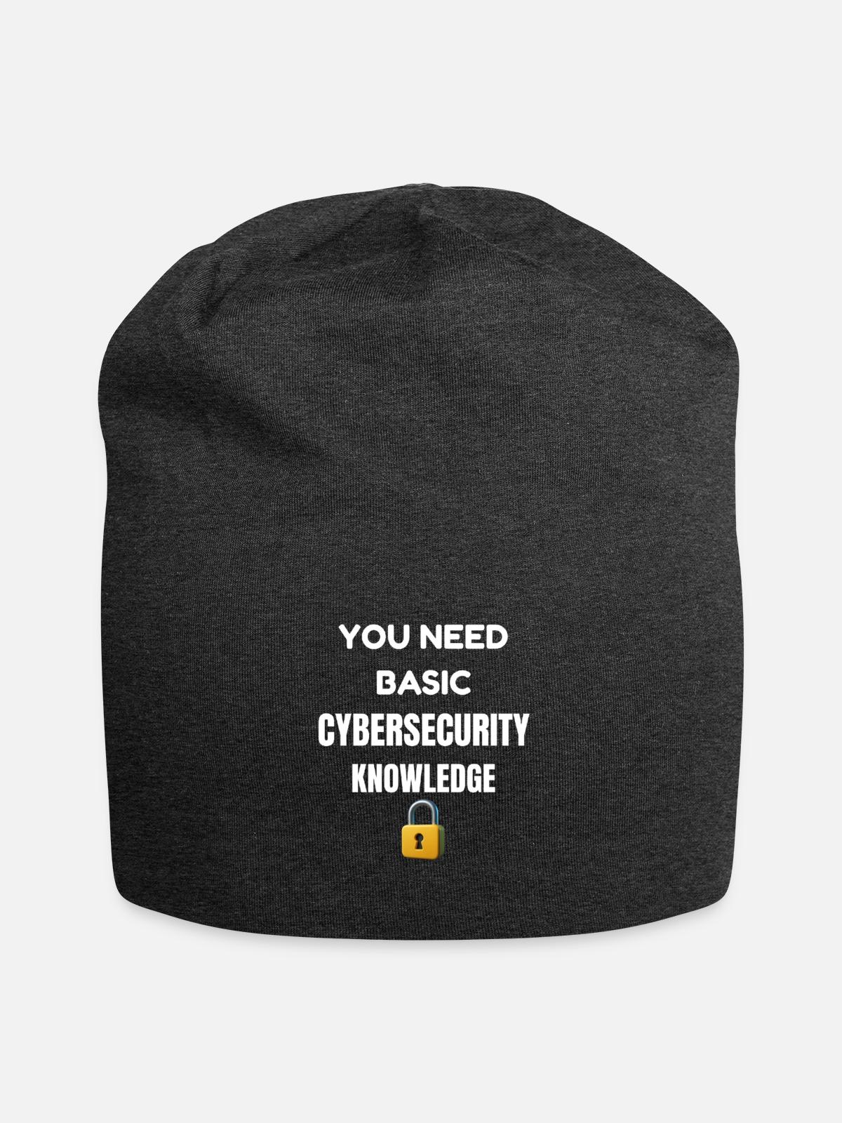 Basic Cybersecurity Knowledge Tee - Jersey Beanie - charcoal grey - Front