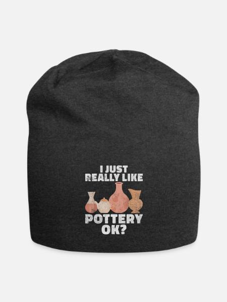Funny Pottery Ceramics Artist Clay Potter - Jersey Beanie - charcoal grey - Front