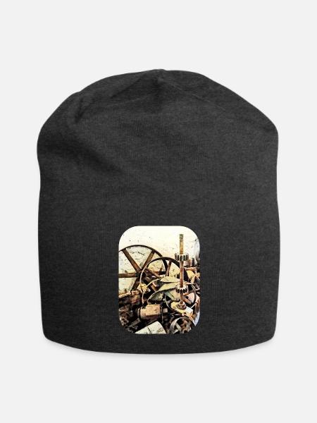 Wheels and Gears in Grist Mill - Jersey Beanie - charcoal grey - Front