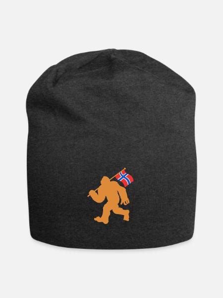 Norway Big Foot Norwegian Flag - Jersey Beanie - charcoal grey - Front