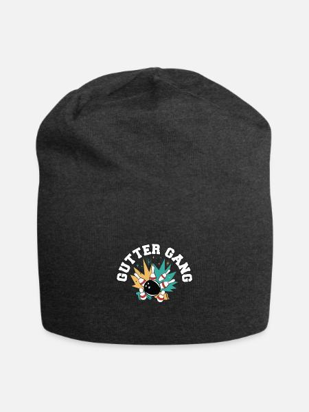 Gutter Gang Funny Bowling Team Club Coach Bowler - Jersey Beanie - charcoal grey - Front