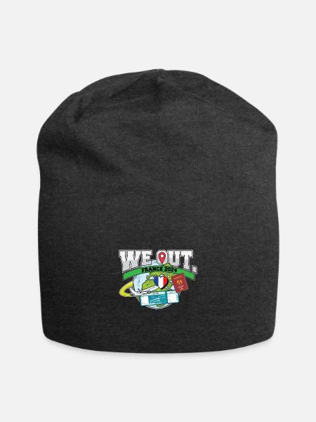 We Out Trip To France Travel Matching Family - Jersey Beanie - charcoal grey - Front