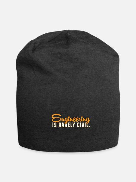 Engineer Is Rarely Civil Funny Civil Engineering - Jersey Beanie - charcoal grey - Front
