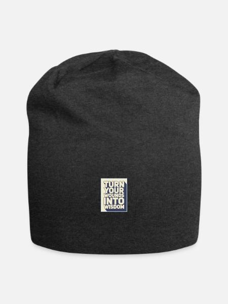 Turn your wounds into wisdom - Jersey Beanie - charcoal grey - Front