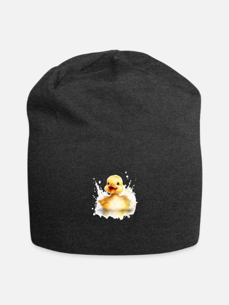 Splashy Ducky - Jersey Beanie - charcoal grey - Front