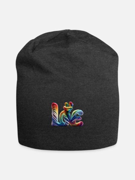 Love is love - Jersey Beanie - charcoal grey