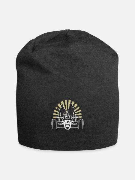 Retro Vintage Formula Racing Lovers Race Car fan - Jersey Beanie - charcoal grey