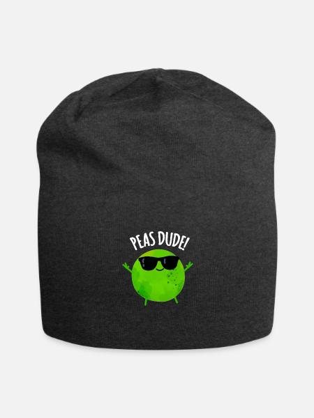 Peas Duce Cute Veggie Pea - Jersey Beanie - charcoal grey - Front