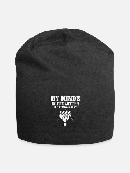 My Mind s In The Gutter But My Balls Aren t - Jersey Beanie - charcoal grey - Front