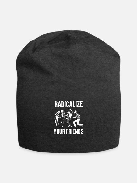 Radicalize Your Friends Funny Radical Leftist - Jersey Beanie - charcoal grey - Front