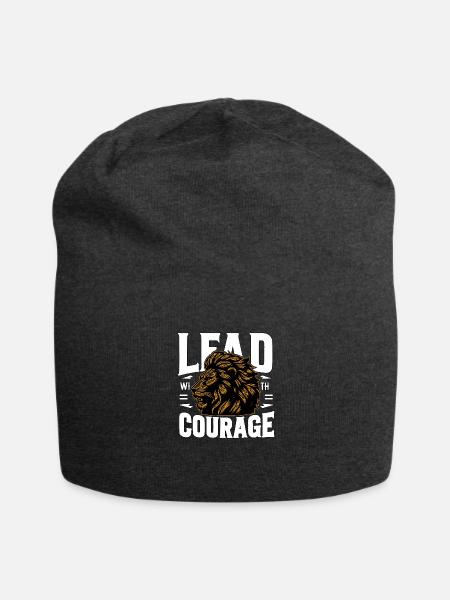 Lead with Courage Motivational - Jersey Beanie - charcoal grey - Front