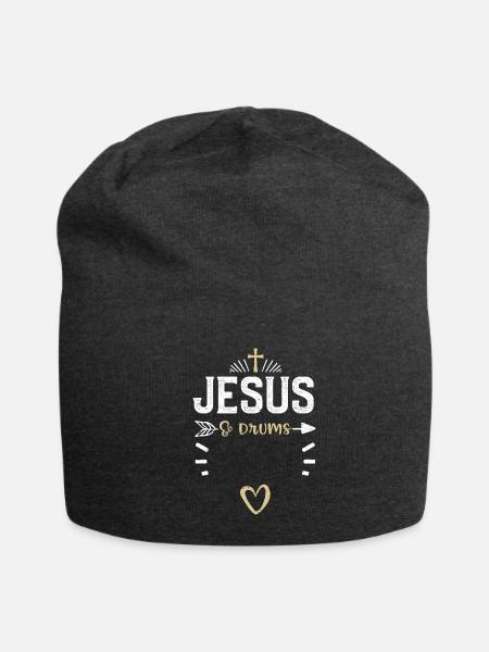 Jesus & Drums - Jesus - Jersey Beanie - charcoal grey - Front