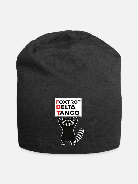 Foxtrot Delta Tango - Raccoon Subtle FDT - Jersey Beanie - charcoal grey - Front