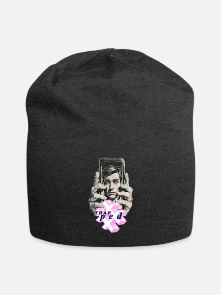Trapped in the Screen - Jersey Beanie - charcoal grey - Front