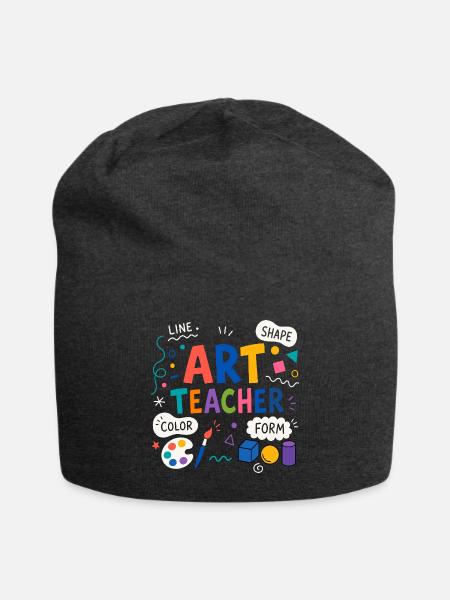 Art Teacher Elements Line Shape Color - Jersey Beanie - charcoal grey - Front