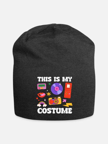 Retro Back to the 80s Vintage Aesthetic - Jersey Beanie - charcoal grey - Front