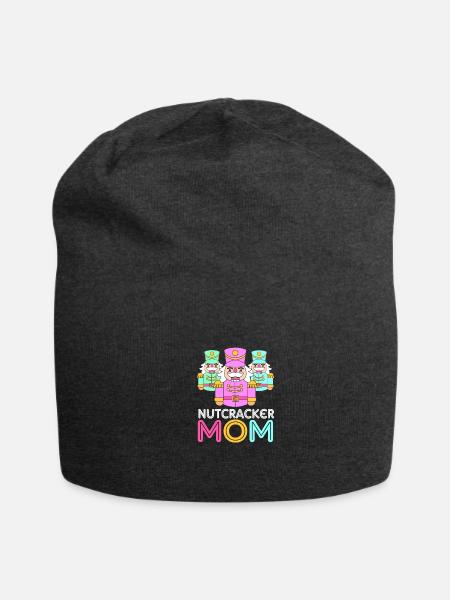Merry Christmas Toy Soldier Nutcracker Mom - Jersey Beanie - charcoal grey - Front