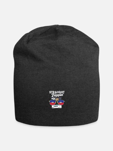 Straight Trippin' Haiti Vacation Tour Travel Trip - Jersey Beanie - charcoal grey - Front