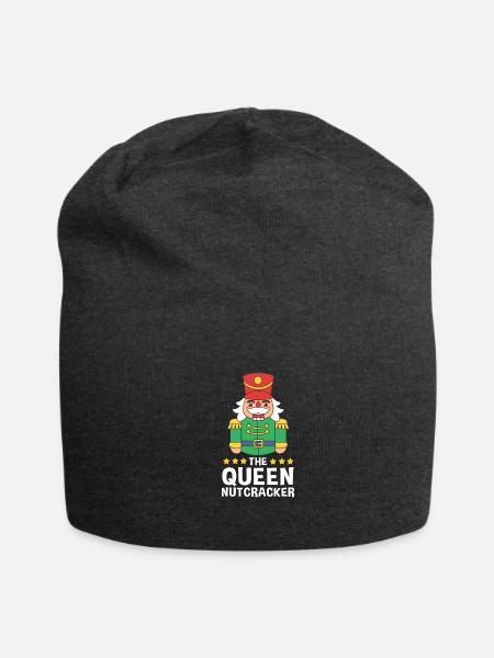 Christmas Holiday Toy Soldier Queen Nutcracker - Jersey Beanie - charcoal grey - Front