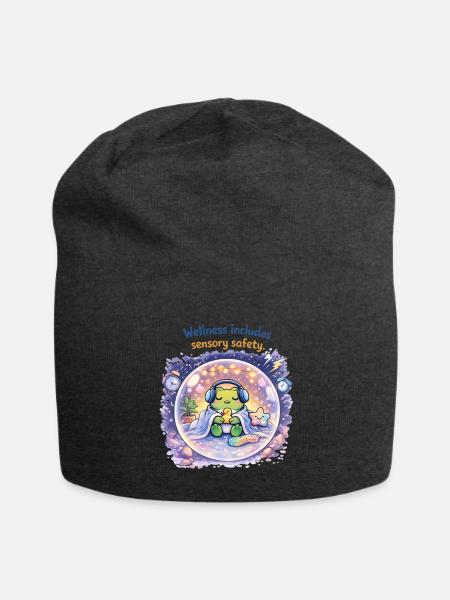 Wellness includes sensory safety. 💛 - Jersey Beanie - charcoal grey - Front