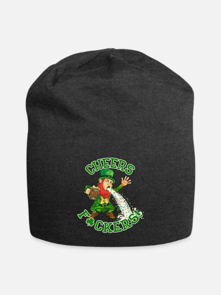 Cheers F Ckers Leprechaun Puke - Jersey Beanie - charcoal grey - Front