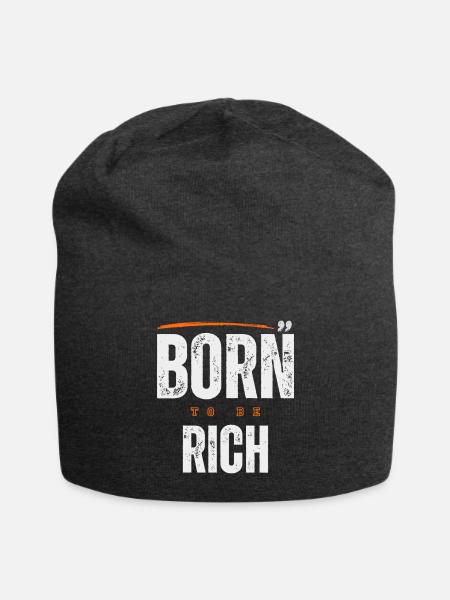 Born To Be Rich - Jersey Beanie - charcoal grey - Front
