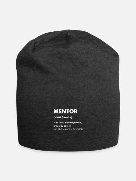 Mentor Gift - Jersey Beanie - charcoal grey - Front