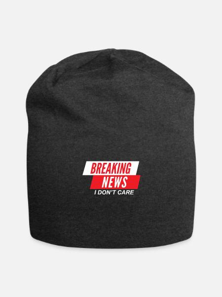 Women's Cute Breaking News Girl Funny - Jersey Beanie - charcoal grey - Front