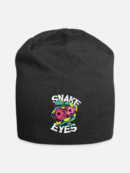 snake eyes dice - Jersey Beanie - charcoal grey