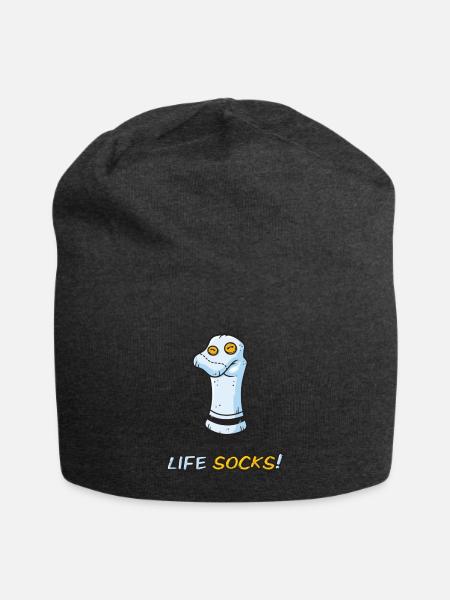 Life Socks, Cute for Baby - Jersey Beanie - charcoal grey - Front