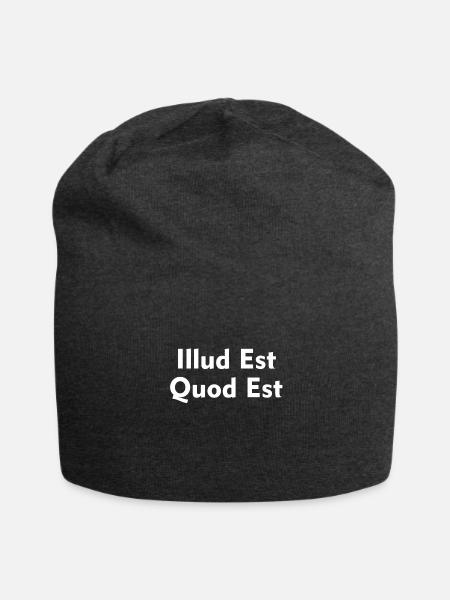 Illud Est Quod Est It Is What It Is In Latin - Jersey Beanie - charcoal grey - Front